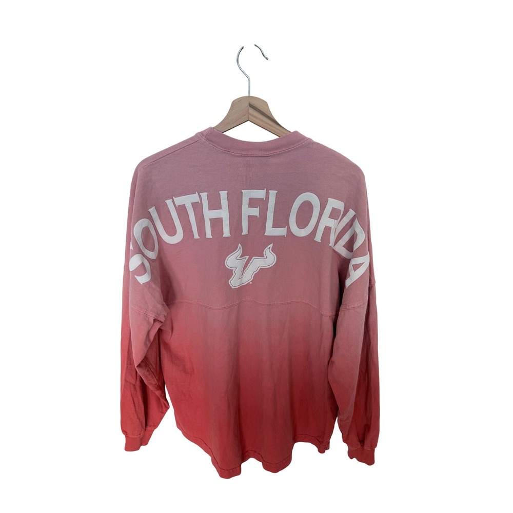 Spirit Jersey USF South Florida Bulls Ombre Pink Red Long Sleeve Shirt Medium
